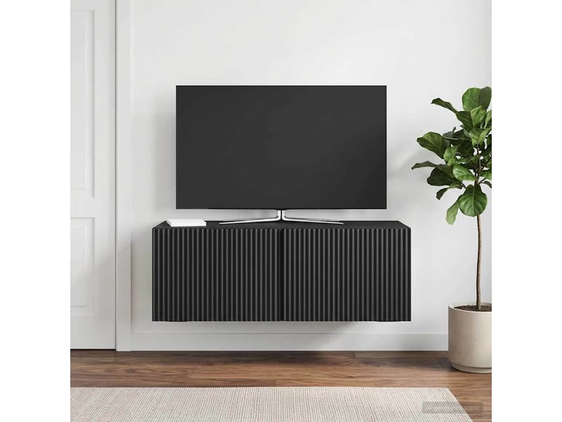  Meuble tv - banc tv - meuble de rangement mural 78,5 x 31 x 30 cm noir bois d'ingénierie  - Conforama B