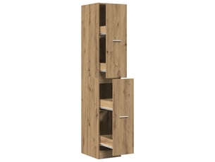 Armoire d'apothicaire classique avec 4 tiroirs 30 x 41 x 174,5 cm pratique pour rangement bureau en bois d'ingénierie chêne artisanal 02_0055657