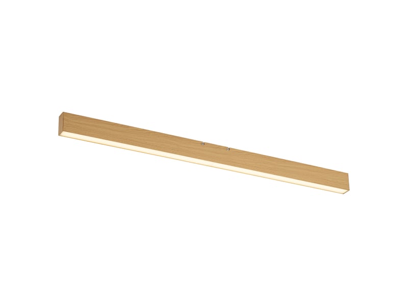  Plafonnier moderne aspect bois ocre avec led intégrée, dimmable 3 étapes (2700-4000k) et sélecteur dip - keane  - Conforama A