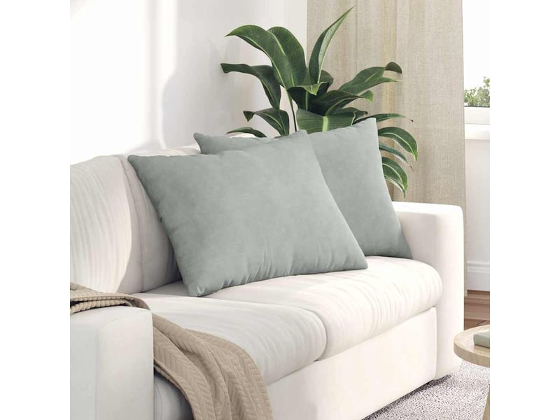  Lot de 2 coussins de canapé, coussins décoratifs gris clair 70 x 50 cm cf59075  - Conforama B