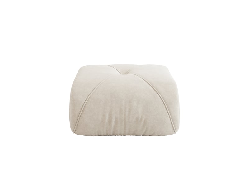 Pouf elowin en tissu chenille, beige clair, siège d’appoint confortable - Conforama A