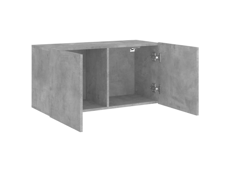  Meuble tv - banc tv - meuble de rangement mural gris béton 80x30x41 cm  - Conforama E