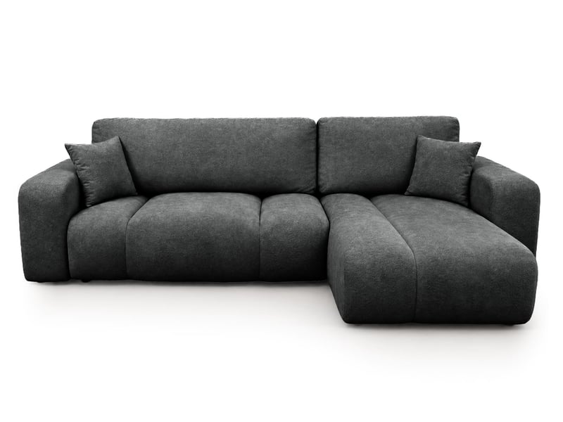  Manon - canapé d'angle réversible 4 places convertible avec coffre en tissu - best mobilier - gris anthracite MANON - Conforama A