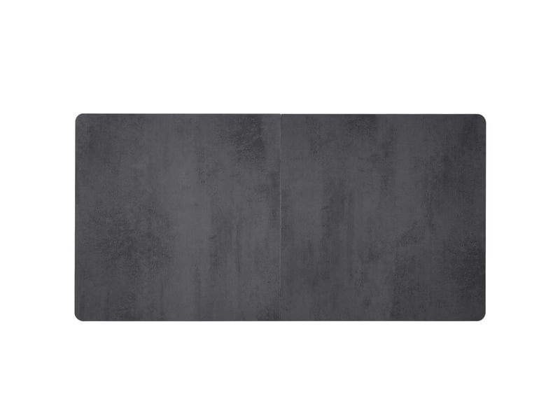 Table salle à manger, design industriel table à manger, plateau aggloméré épais, structure métal grise, surface spacieuse, pieds réglables - Conforama D