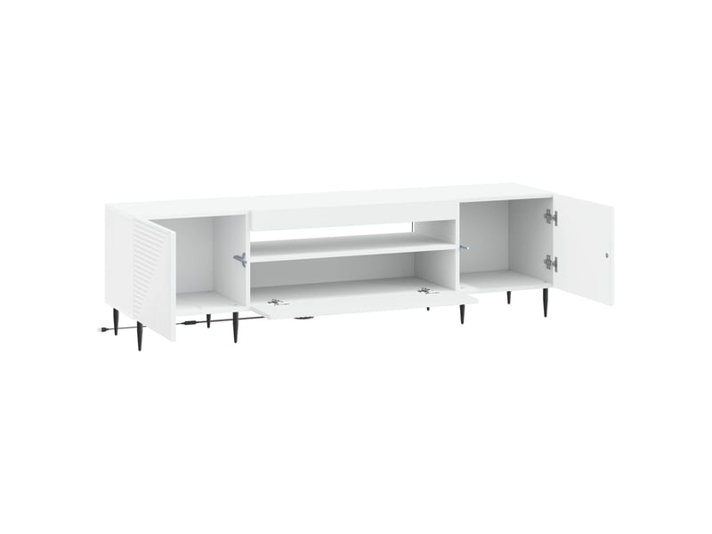  Meuble tv - banc tv - meuble de rangement led blanc bois d'ingénierie  - Conforama E