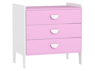 Commode pour enfants, commode rangement 3 tiroirs pour chambre d'enfant, crèche, salle de jeux, 60 x 40 x 60 cm, rose