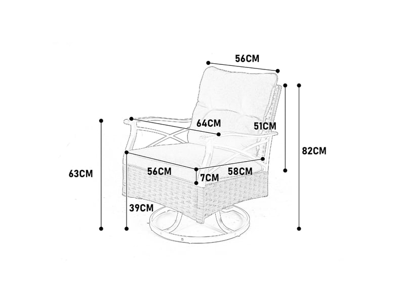  Ensemble de fauteuils à bascule extérieur 3 pièces, 2 fauteuils et 1 table, marron  - Conforama C