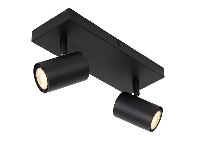 Plafonnier led 2xgu10 40 w dimmable métal noir - lucide - amigo - Conforama D