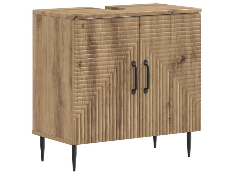 Meuble sous lavabo de salle de bain haarlem chêne artisanal cf64889 - Conforama A