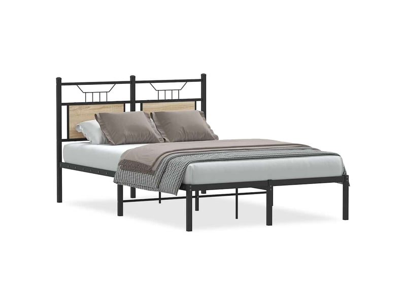  Lit double- lit adulte -  cadre de lit sans matelas chêne sonoma 120x200 cm  - Conforama A
