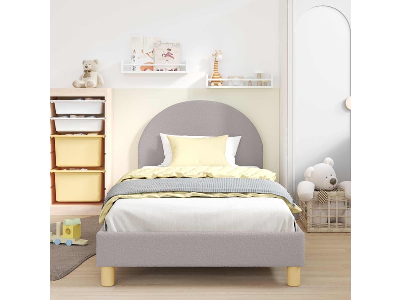 Cadre de lit pour enfants - lit jeune avec tête de lit gris clair 80x200 cm - Conforama B