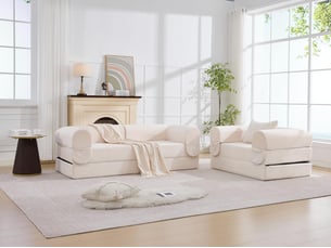 Ensemble de canapé convertible et modulable kaleido velours côtelé | mousse haute densité | pour salon et studio