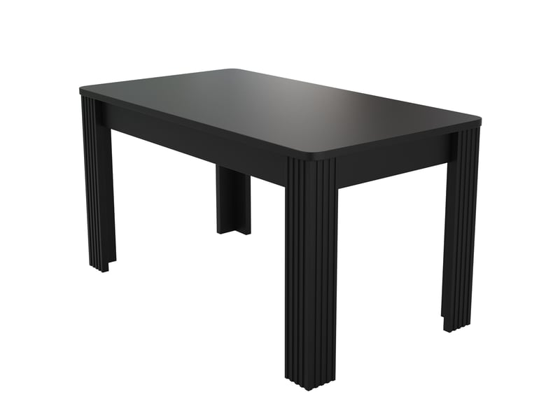  Table à manger rectangulaire, 116 x 65 x 75 cm, table à quatre pieds, style moderne, noir  - Conforama E