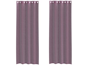 Lot de 2 rideaux en voile, voilages avec œillets violet 140x300 cm cf44440