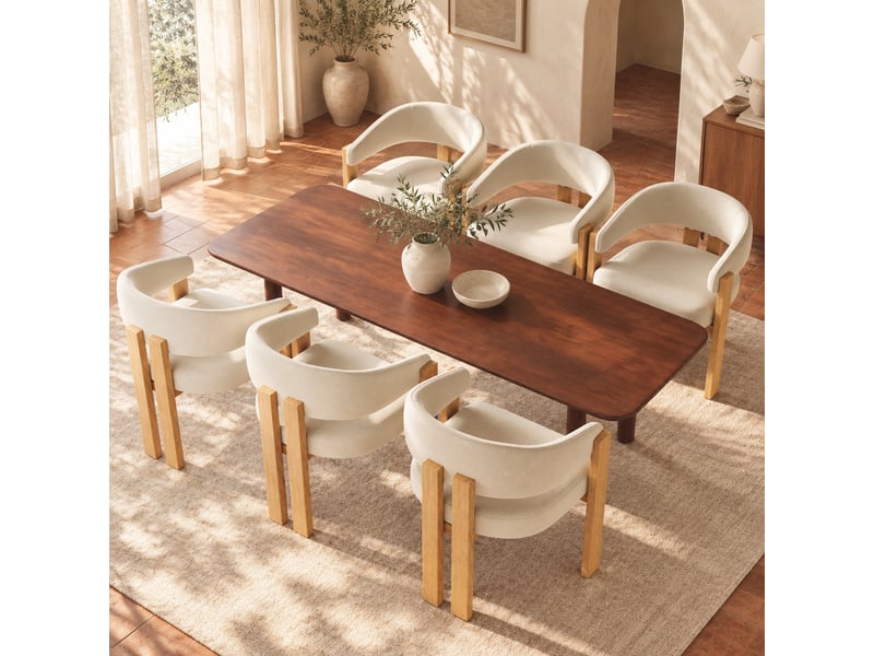  Chaise ergonomique, rembourrage épais, flanelle et métal beige et coloris naturel  - Conforama D