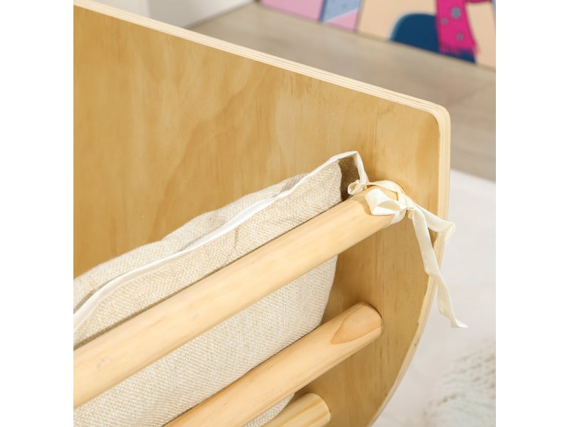 Arche d'escalade enfant 90 x 52 x 50 cm en bois, avec coussin, balançoire et table de jeu, 18 mois à 4 ans - Conforama E