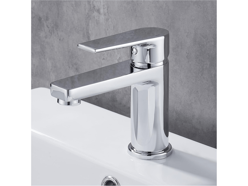  Mitigeur lavabo, robinet mélangeur avec poignée carrée, laiton chrome pour salle de bain (chaudefroide)  - Conforama A