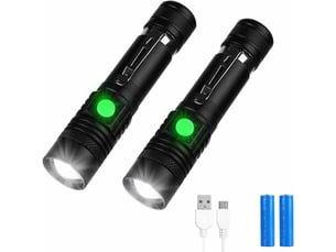 Lampe torche, lampe de poche 1000lumens lampe torche led rechargeable usb, 4 modes eclairage, ipx4 étanche, lampe de poche zoomable pour camping, rand