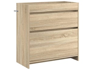 Meuble sous lavabo de salle de bain, commode chêne sonoma shl5334