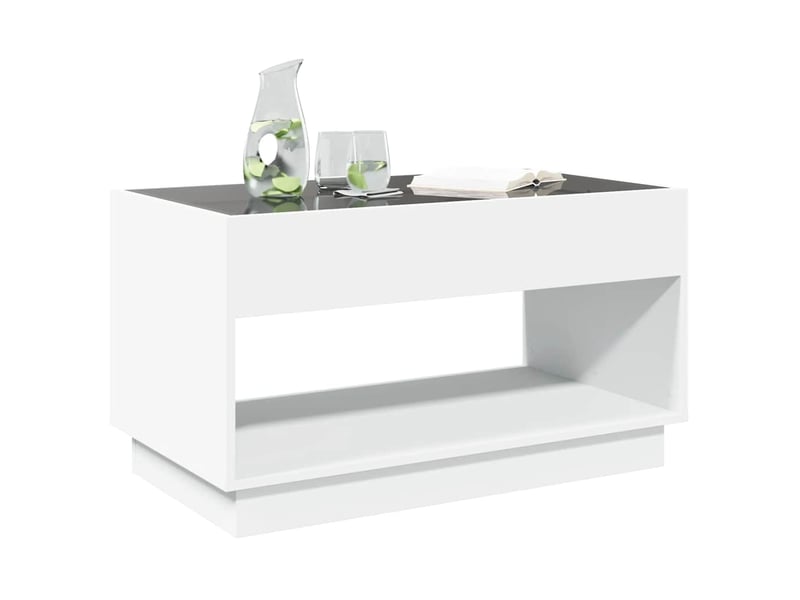  Table basse - table de salon - table à thé avec led infini blanc 90x50x50 cm  - Conforama D