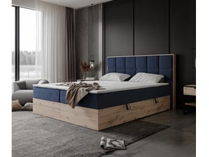 Lit coffre 140x200 cm IDOHOME  LAVIO II coloris bleu