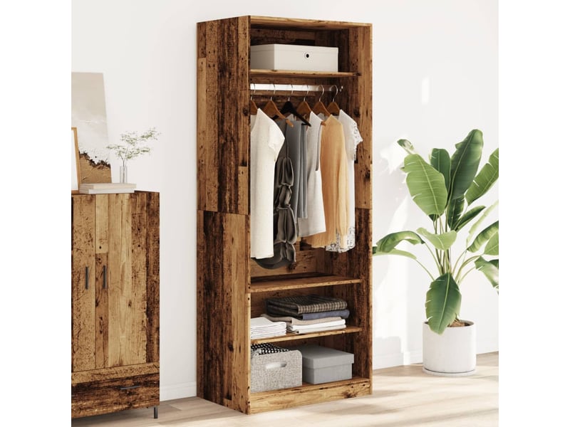  Garde-robe, armoire de rangement vieux bois 80x50x200 cm bois d'ingénierie shl88308  - Conforama B