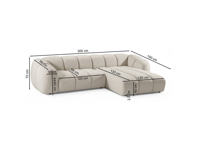  Selsey millma - canapé d'angle - 300 cm - velours cuivre Millma - Conforama C