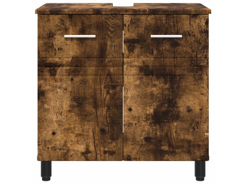 Unité de vanité de salle de bain, meuble de rangement chêne fumé 60x35x60 cm shl7857 - Conforama E