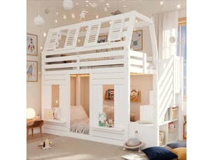 Lit mezzanine 90x200 cm <strong></strong> <strong>Bubbly</strong> coloris blanc