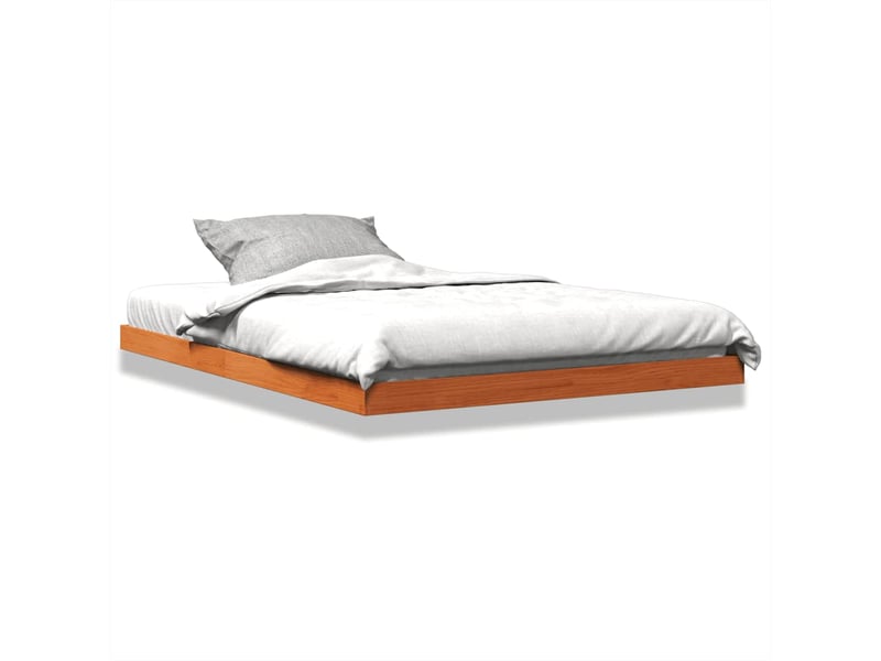  Lit double- lit adulte -  cadre de lit sans matelas  marron 135x190cm bois pin massif  - Conforama A