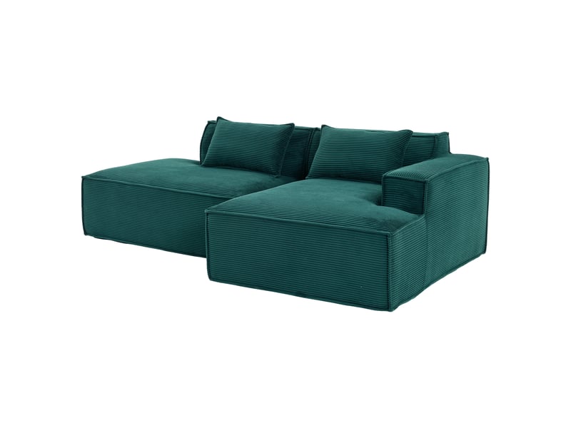 Canapé en tissu 235 cm 2 places vert rétro - coussins ressorts ensachés - design moderne - Conforama A