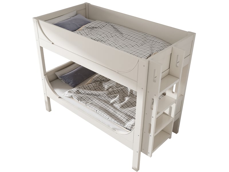  Lit superposé enfant séparable 2 x 90 x 200 cm, échelle réversible, blanc  - Conforama A