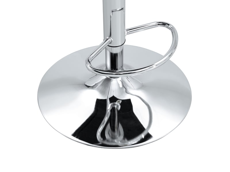  Tabouret de bar avec dossier capitonné et détails cristal, assise rembourrée en pvc imperméable noir  - Conforama E