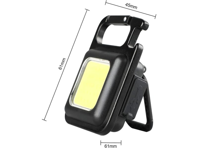  Cob mini lampes de poche 500 lumens, porte-clés petite lampe de poche rechargeable 4 modes d'éclairage avec support pliant ouvre-bouteille et aimant p  - Conforama C