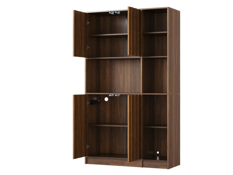  Buffet haut led – étagère cuisine avec prises, bibliothèque et vitrine – meuble salon et salle à manger 180×105×40 cm  - Conforama D