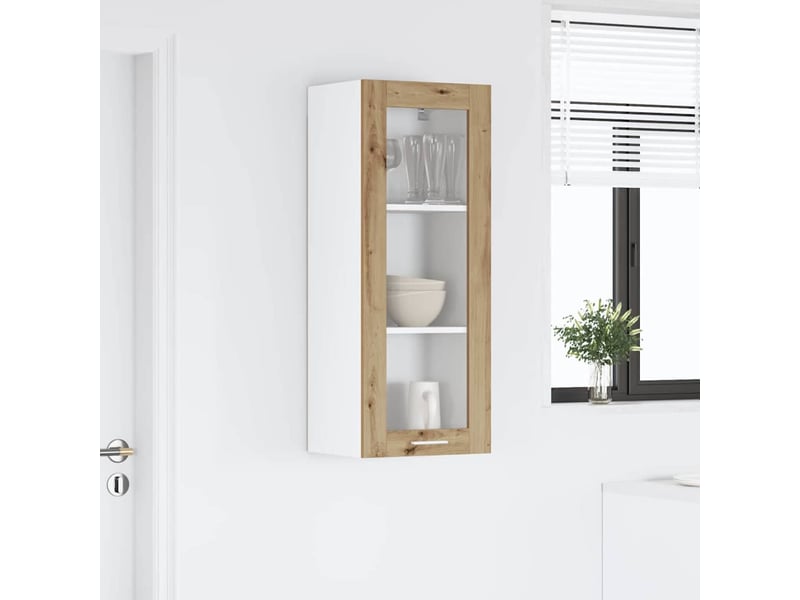 Meuble de rangement cuisine, armoire suspendue chêne artisanal 40x31x100cm shl2916 - Conforama D