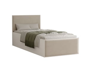 Lit coffre 90x200 cm IDOHOME  SASHI coloris beige
