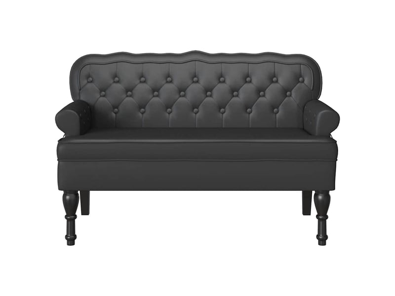  Banc chesterfield, canapé 2 places noir 119,5x64,5x75 cm cuir synthétique  - Conforama D