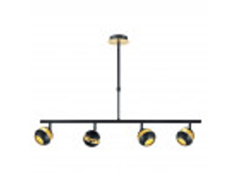 Fabrilamp beethoven, suspension, moderne, 4 x gu10, noirdoré, 44-68 x 80 x 12 cm 142054009 - Conforama D