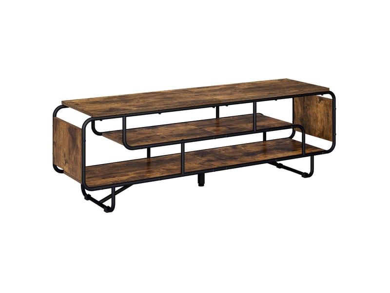  Meuble tv, banc tv 140x36x45 cm chêne fumé bois d'ingénierie  - Conforama A