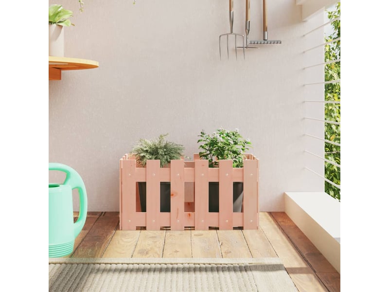  Jardinière - bac à fleurs avec design de clôture 60x30x30 cm douglas massif  - Conforama B