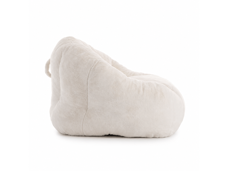  Pouf poire pour adulte en fausse fourrure crème, grand format, moelleux, sans montage  - Conforama E