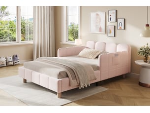 Lit banquette 90x200 cm <strong>LEYTN</strong>  <strong></strong> coloris rose