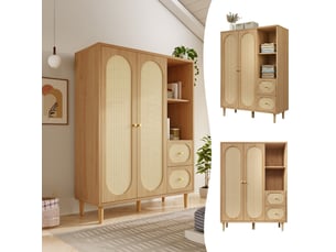 Armoire 2 porte(s) 2 tiroir(s) <strong>DZMDIP</strong> <strong></strong> coloris bois clair largeur 48 cm