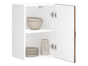Meuble de rangement, armoire murale de cuisine lucca chêne fumé bois ingénierie shl7846