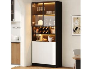 Vitrine coloris bicolore 3 étagère(s) <strong>WISHDOR</strong> <strong></strong> - 80 cmx180 cm