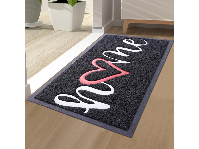  1 pièce 44 x 76 cm (noir) paillasson extérieur home, paillasson intérieur, tapis d'entrée, paillasson extérieur antidérapant et anti-poussière  - Conforama A