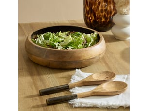 Couverts à salade bicolore ava l.28cm noir