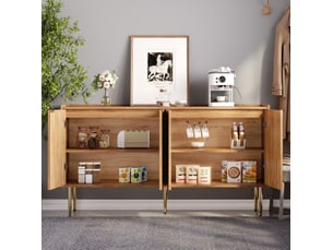 Buffet 4 porte(s) 0 tiroir(s) <strong></strong> <strong></strong> - 140 cm coloris naturel