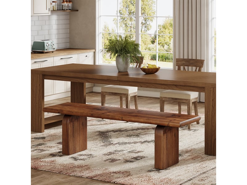  Banc d'entrée en bois massif de 160 cm, banc d'intérieur en bois pour bout de lit, style ferme, idéal pour l'entrée, le couloir, la chambre, la salle à manger ou le salon ; montage facile  - Conforama E